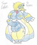  balls big_balls big_breasts big_penis breasts chasey_ultra_beast_goodra daffodil_(character) fan_character female fusion genitals herm hi_res intersex nintendo penis pokemon solo taiyos thick_thighs vein veiny_penis video_games wolfespada 