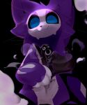  2022 5:6 :3 ambiguous_gender anthro artist_name big_pupils black_background black_nose black_pupils black_sclera blue_eyes body_zipper constricted_pupils creepy cute_fangs digital_media_(artwork) dilated_pupils disembodied_eyes domestic_cat english_text facial_markings felid feline felis floating_head fluffy fog fur half-length_portrait head_markings head_tuft hi_res light lighting looking_down_at_viewer low-angle_view male_(lore) mammal markings mask_(marking) multi_eye multicolored_body multicolored_fur multicolored_tail portrait presto_(artist) pupils purple_body purple_ears purple_fur purple_tail scary shaded simple_background slit_pupils small_pupils smoke snout solo text tuft unzipping whiskers white_body white_fur white_markings white_tail zipper 