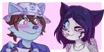  &lt;3 absurd_res alixx_(character) andromorph anthro canid canine duo elena_(character) felid female female/female fox hi_res intersex leopard male male/male mammal pantherine 