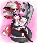  &lt;3 absurd_res anthro anthro_on_anthro blush bodily_fluids breasts canid canid_demon clothed clothing collar cowgirl_position crymini_(hazbin_hotel) demon dildo dominant dominant_female fangs female female/female female_penetrated female_penetrating female_penetrating_female from_front_position fur gloves grey_body grey_fur grey_hair hair handwear hazbin_hotel hellhound helluva_boss hi_res isai_palos looking_pleasured loona_(helluva_boss) mammal multicolored_body multicolored_fur nipples on_bottom on_top open_mouth partially_clothed penetration pink_eyes red_body red_eyes red_fur red_hair restrained saliva sex sex_toy smile snapchat spiked_collar spikes strapon submissive submissive_female sweat teeth thick_thighs tongue tongue_out two_tone_body two_tone_fur vaginal white_body white_fur white_hair 