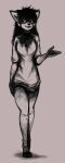  2022 anthro blood blood_on_clothing blood_on_feet blood_on_hand bodily_fluids canid canine canis carol_(hladilnik) clothing domestic_dog female ghost greyscale hair hi_res mammal messy_hair microgrid monochrome slit_throat solo spirit walking 