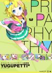  1girl blonde_hair cat_top costume_change frill_skirt green_skirt hair_bun minami_mirei parka pink_parka pretty_(series) pretty_rhythm pretty_rhythm_rainbow_live pripara short_hair skirt socks solo voice_actor_connection yellow_hood 