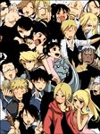  6+girls alex_louis_armstrong alphonse_elric armor bad_id bad_pixiv_id black_hair blonde_hair blue_eyes blush brown_eyes dual_persona eating edward_elric envy_(fma) everyone fu_(fma) fullmetal_alchemist glasses gluttony greed gun highres izumi_curtis jean_havoc lan_fan ling_yao lust maes_hughes may_chang multiple_boys multiple_girls olivier_mira_armstrong open_mouth ponytail red_eyes riza_hawkeye roy_mustang ru_(xremotex) scar_(fma) smile trisha_elric van_hohenheim weapon winry_rockbell xiao-mei yellow_eyes 