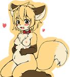  animal_ears barefoot blush breasts brown_eyes collar feet female fox furry heart ka_(pixiv341010) kagerofu lowres navel nipples nude open_mouth paws pregnant soles solo tail toes white_background 