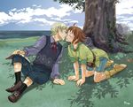  angela_(harvest_moon) blonde_hair gill_(harvest_moon) harvest_moon harvest_moon:_animal_parade harvest_moon:_tree_of_tranquility incipient_kiss kiss 