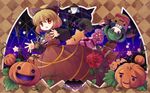  bat broom broom_riding bucket cat cat's_cradle chocolate food ghost gift halloween hat in_bucket in_container jack-o'-lantern kaenbyou_rin kaenbyou_rin_(cat) kirisame_marisa kisume kurodani_yamame multiple_girls pocky pumpkin s_nyaau stalactite stalagmite touhou wallpaper witch_hat 