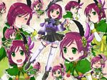  :3 batako_(artist) blush bracelet cape chibi elbow_gloves feather feathers female flower gloves green_eyes hair_ornament hairband hosokawa_gracia jewelry open_mouth red_hair sengoku_musou sengoku_musou_2 sengoku_musou_3 short_hair solo thighhighs white_legwear white_thighhighs 