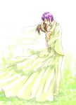  artist_request bride brown_hair dress eyes_closed harvest_moon harvest_moon:_magical_melody jamie_(harvest_moon) purple_hair tina_(harvest_moon) twintails wedding wedding_dress 