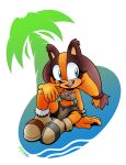  2019 5_fingers anthro badger blue_eyes clothing female fingers footwear jewelry mammal mustelid musteline necklace open_mouth rikdraws sega shoes signature sitting solo sonic_boom sonic_the_hedgehog_(series) sticks_the_jungle_badger teeth 