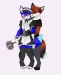  anthro blush canid canine clothed clothing crossdressing duo ear_piercing fox girly grabbing_hips hi_res love maid_collar maid_uniform male male/male mammal piercing smiling_at_each_other soureggnog uniform warrenfox 