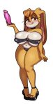  2022 absurd_res anthro big_breasts breasts cleavage clothed clothing dildo female fiinel hi_res huge_breasts lagomorph leporid mammal mature_anthro mature_female rabbit sega sex_toy solo sonic_the_hedgehog_(series) thick_thighs tongue tongue_out vanilla_the_rabbit wide_hips 