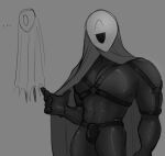  1_eye 2022 anthro arthropod bdsm black_and_white black_body bondage bound cloak clothed clothing digital_media_(artwork) graphic_ginger greyscale hi_res hollow_knight insect looking_at_viewer lurien_(hollow_knight) male mask monochrome portrait shaded sketch solo team_cherry three-quarter_portrait video_games 