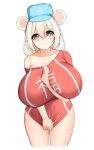  animal_humanoid big_breasts breasts clothing female hat headgear headwear hi_res huge_breasts humanoid kaedeno_yuu looking_at_viewer mammal mammal_humanoid shirt simple_background solo topwear ursid ursid_humanoid white_background 