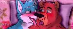  anthro banner barazoku bearnard_(wolf_love) blush bodily_fluids boyfriends canid canine canis couple_(disambiguation) dripping duo eye_contact five_nights_at_freddy&#039;s five_nights_at_freddy&#039;s_2 french_kissing happy happy_sex hi_res husband hybrid imminent_sex ing intimate kissing looking_at_another looking_pleasured love making_love making_out male male/male mammal married_couple newtron_the_wusky riley_morningstar romantic romantic_couple romantic_sex saliva saliva_drip saliva_on_tongue saliva_string scottgames sex sloppy sloppy_kiss toy_freddy_(fnaf) ursid ursine video_games wolf_love wolfdog 