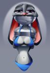  absurd_res anthro baddataartist bdsm bikini bondage bound breasts clothing disney ears_down female gag hi_res judy_hopps lagomorph leporid looking_at_viewer mammal pivoted_ears rabbit solo swimwear tape tape_bondage tape_gag zootopia 