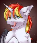  absurd_res bat_pony blood bodily_fluids equid equine fangs hi_res horn horse licking male mammal my_little_pony pony portrait snowstormbat solo tongue tongue_out winged_unicorn wings 
