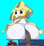  2022 ambiguous_gender big_butt butt edit english_text feces generation_3_pokemon hi_res huge_butt humanoid jirachi legendary_pokemon looking_at_viewer looking_back looking_back_at_viewer mammal meme multicolored_body nintendo pokemon pokemon_(species) pooping rr37 scat shitpost simple_background solo sssonic2 text textbox two_tone_body video_games white_body yellow_body 