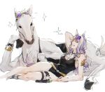  animal_ears belt cosplay creature_and_personification gold_ship_(racehorse) gold_ship_(run_revolt_launcher)_(umamusume) gold_ship_(umamusume) gold_ship_(umamusume)_(cosplay) grey_hair highres holster horse horse_ears horse_girl red_eyes smug sunglasses swimsuit thigh_holster umamusume wavy_hair 