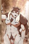  abs absurd_res anthro balls canid canine canis eyes_closed flaccid fur genitals grey_body grey_fur hi_res horkeu_kamui_(tas) kuroikiri lifewonders male mammal muscular muscular_anthro muscular_male nipples nude oybes pecs penis shower solo tokyo_afterschool_summoners video_games wolf 