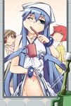  :q =_= aizawa_eiko blue_hair brushing_teeth cheek_bulge groin hands_clasped ikamusume mirror multiple_girls nagatsuki_sanae no_panties own_hands_together red_hair shinryaku!_ikamusume short_hair tanabe_kyou tentacle_hair tentacles tongue tongue_out toothbrush toothpaste wince |_| 