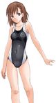  bad_id bad_pixiv_id breasts brown_eyes brown_hair collarbone competition_swimsuit covered_nipples hands misaka_mikoto one-piece_swimsuit shiwasu short_hair small_breasts solo swimsuit to_aru_kagaku_no_railgun to_aru_majutsu_no_index 
