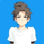  1boy artist_request blue_background chibi cute_male ko looking_at_viewer male male_focus naruto simple_background solo umino_iruka 