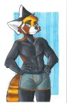  abs ailurid anthro athletic big_ears big_tail black_body black_fur blue_eyes charlie_(razumi) clothing dark_body dark_fur fur hands_on_hips hi_res male mammal muscular orange_body orange_fur questioning red_panda solo thigh_up underwear zwiebelprinz 