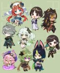  :&lt; :d ahoge alhaitham_(genshin_impact) animal_ear_fluff animal_ears aranara_(genshin_impact) bangs beret black_hair black_pants blue_bow blue_eyes blush book boots bow brown_eyes brown_footwear brown_hair brown_socks brown_thighhighs character_request chibi closed_mouth coin collei_(genshin_impact) commentary_request cross-shaped_pupils crossed_arms dark-skinned_female dark_skin dehya_(genshin_impact) dori_(genshin_impact) dress earrings english_text food genshin_impact gradient_hair green_background green_eyes green_hair grey_hair hair_between_eyes hair_over_one_eye hat headpiece holding holding_book holding_coin holding_food horns jacket jewelry kneehighs long_hair long_sleeves low_twintails monster multicolored_hair mushroom nahida_(genshin_impact) nilou_(genshin_impact) notepad open_book orange_hair own_hands_together pants pince-nez puffy_long_sleeves puffy_pants puffy_sleeves purple_eyes purple_headwear purple_jacket red-tinted_eyewear see-through side_ponytail single_kneehigh single_sock single_thighhigh sitting sleeveless sleeveless_dress smile socks sparkle streaked_hair thigh_boots thighhighs tighnari_(genshin_impact) tinted_eyewear twintails twitter_username two-tone_hair v-shaped_eyebrows veil very_long_hair watermark white_dress white_socks yamabukiiro 