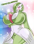  absurd_res anthro big_breasts breasts butt clothed clothing deaddog2007 female gardevoir generation_3_pokemon hi_res huge_breasts krocialblack looking_at_viewer mammal nintendo nipples pokemon pokemon_(species) red_eyes solo thick_thighs video_games 