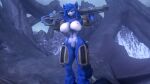  16:9 3d_(artwork) abs accessory alien angry anthro armor blue_body blue_eyes blue_fur bottomwear bra canid canine claws clothed clothing digital_media_(artwork) female feral fingernails fox front_view fur furgonomics gun hair hi_res holding_object holding_weapon krystal loincloth long_hair macro mammal mountain muscular muscular_female nails nintendo nipples one_eye_closed partially_clothed partially_clothed_anthro partially_clothed_female pubes ranged_weapon rifle sanguine_paladin snow source_filmmaker standing star_fox tail_accessory underwear video_games weapon white_body white_fur widescreen 