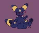  &lt;3 3_fingers animal_genitalia balls bedroom_eyes big_balls black_body chest_tuft eeveelution feral fingers flaccid fully_sheathed generation_2_pokemon genitals gesture hand_on_leg huge_balls hyper hyper_balls hyper_genitalia isofrieze looking_at_viewer low_res male markings multicolored_body narrowed_eyes nintendo pawpads paws penis pokemon pokemon_(species) seductive sheath signature simple_background sitting smile solo tuft two_tone_body umbreon video_games yellow_body 