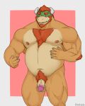  balls big_balls big_penis bowser dragon father genitals hair hi_res horn male mario_bros musclegut muscular nintendo parent penis pubes ronixed slightly_chubby thick_penis thick_thighs vein video_games 