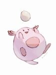  1other artist_name black_eyes chansey egg highres mokuzou_(moku_ssbu) open_mouth pokemon pokemon_(creature) simple_background solo tail twitter_username 