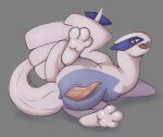  anus brown_eyes dragon feral generation_2_pokemon genitals legendary_pokemon lugia male nintendo open_mouth penis pokemon pokemon_(species) presenting_hindquaters solo symrea video_games white_body wings wyvern 