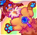  3_toes 4_legs bdsm blue_eyes blue_mouth blue_pawpads bodily_fluids bondage bound brown_body brown_fur cervix cherry crying eevee eeveelution feet female feral fluffy fluffy_chest fluffy_tail food forced fruit fur gaping gaping_pussy generation_1_pokemon genitals h3llvixn internal medical_examination nintendo open_mouth pawpads plant pokemon pokemon_(species) pussy rape restraints solo solo_focus speculum spread_legs spreading tears toes video_games 
