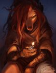  2022 5_fingers alectorfencer anthro breasts brown_hair canid canine canis claws clothed clothing coyote detailed_background digital_media_(artwork) female fingers hair mammal night outside solo 