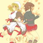  blonde_hair brown_hair cosplay costume_switch dress hiyori_chisha maid multiple_girls necktie shannon shannon_(cosplay) skirt umineko_no_naku_koro_ni ushiromiya_jessica ushiromiya_jessica_(cosplay) 