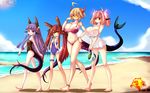  anklet armband barefoot beach bikini blonde_hair blush_stickers breasts cleavage day deathwing dragon_girl dragon_tail fire flat_chest flower food fruit genderswap genderswap_(mtf) glasses horns huge_breasts jewelry large_breasts legs long_hair monster_girl multiple_girls nefarian nefarian_(warcraft) nipples ocean one-piece_swimsuit onyxia onyxien orange_eyes personification pink_hair popsicle purple_hair red_eyes red_hair ribbon see-through sunglasses swimsuit tail thighs twintails very_long_hair wallpaper warcraft watermelon world_of_warcraft wristband 