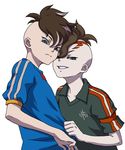  2boys boy brown_hair child dual_persona fudou_akio inazuma_eleven inazuma_eleven_(series) male male_focus mohawk multiple_boys tattoo yaoi 