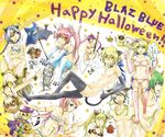  6+girls ahoge anal_tail animal_ears arakune ass_visible_through_thighs bikini blazblue blonde_hair blue_eyes braid breasts brown_eyes brown_hair butt_plug carl_clover cat_ears cat_tail cleavage copyright_name eyepatch fake_tail gii green_eyes green_hair hakumen halloween happy_halloween hat hazama highres iron_tager jack-o'-lantern jin_kisaragi kokonoe lao_jiu litchi_faye_ling long_hair makoto_nanaya multiple_boys multiple_girls nago noel_vermillion nu-13 nude pink_hair ponytail pumpkin purple_hair rachel_alucard ragna_the_bloodedge red_eyes shishigami_bang short_hair silver_hair swimsuit tail taokaka thighhighs tsubaki_yayoi twintails yellow_eyes 