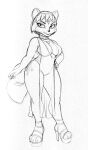  2022 anthro breasts canid canine choker circlet cleavage clothed clothing dress female footwear fox graphite_(artwork) hair hi_res high_heeled_sandals high_heels jewelry krystal looking_at_viewer mammal necklace nintendo omegasunburst pencil_(artwork) sandals short_hair sketch smile solo star_fox thick_thighs traditional_media_(artwork) video_games 