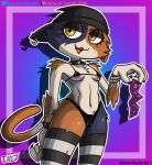  2022 absurd_res anthro beanie bedroom_eyes bikini breasts calico_cat claws clothed clothing condom digital_media_(artwork) domestic_cat epic_games felid feline felis female fortnite fur hat headgear headwear hi_res jackintaro legwear looking_at_viewer mammal meow_skulls_(fortnite) micro_bikini mottled narrowed_eyes open_mouth piebald piercing seductive sexual_barrier_device simple_background skimpy small_breasts smile solo stockings swimwear video_games yellow_eyes 