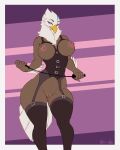  2d_animation animated anthro avian beak bouncing_breasts breasts clothing corset feathers female goolee legwear lingerie nipple_piercing nipples non-mammal_breasts non-mammal_nipples piercing riding_crop simple_background smile solo topwear whip white_body white_feathers 