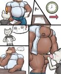  absurd_res alanottaviano anthro barazoku belly brown_bear duo grizzly_bear hi_res male male/male mammal musclegut muscular muscular_male oral overweight pecs slightly_chubby solo student teacher teacher_and_student ursid ursine 