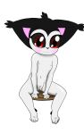  absurd_res annoyed anthro blush espurrito felid feline female flat_chested fur furniture genitals hi_res looking_at_viewer mammal nipples nude presenting presenting_pussy pussy red_eyes simple_background sitting solo spread_legs spreading stool white_body young 
