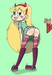  1girl ass blonde_hair hand_print non-web_source pantyhose spanked spanking star_butterfly star_vs_the_forces_of_evil 