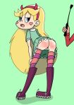  1girl ass blonde_hair non-web_source pantyhose riding_crop spanked spanking star_butterfly star_vs_the_forces_of_evil 