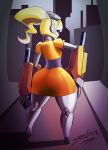  big_butt butt clothed clothing dress female hi_res looking_at_viewer looking_back looking_back_at_viewer machine not_furry pivot robot solo zedrin 