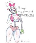  &lt;3 2022 accessory animatronic anthro avian bird blush bottomwear bow_ribbon breasts chicken clothing dialogue digital_drawing_(artwork) digital_media_(artwork) endoskeleton english_text exclamation_point facial_markings feathers female fingerless_gloves five_nights_at_freddy&#039;s five_nights_at_freddy&#039;s:_security_breach galliform gallus_(genus) glamrock_chica_(fnaf) gloves hair_accessory hair_bow hair_ribbon half_face handwear head_markings machine markings missing_arm missing_torso nipples phasianid purple_eyes ribbons robot scottgames shattered_glamrock_chica_(fnaf) signature simple_background smile solo tail_feathers text topwear torn_bottomwear torn_clothing torn_gloves torn_handwear torn_topwear video_games white_background white_body wounded zhenai 