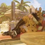  3d_(artwork) absurd_res anthro big_breasts breasts canid canine digital_media_(artwork) female fur hi_res hyaenid mammal muscular parovozik smile solo spotted_hyena thick_thighs 